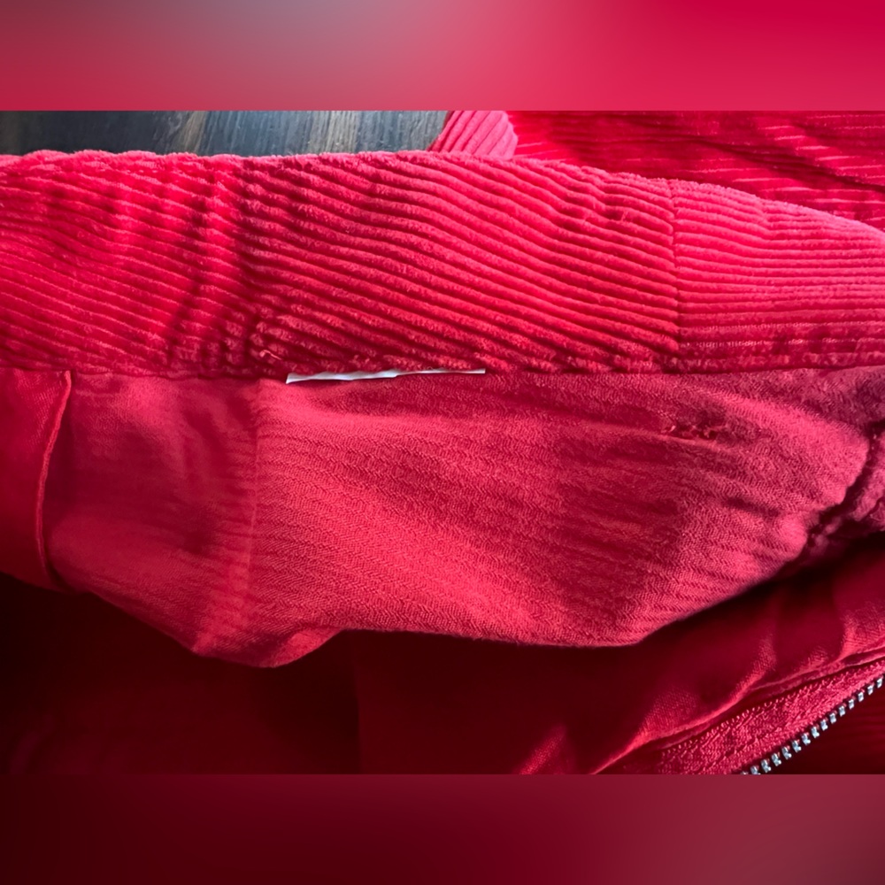 MM6 Maison Martin Margiela Corduroy Pants Women’s 42 /30x31.5 Red Designer NWT - Picture 7 of 12